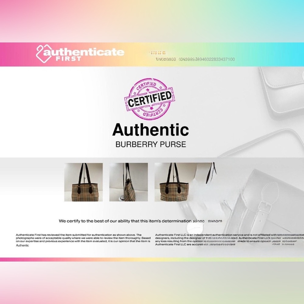 Burberry Beige Plaid Tote with Brown Leather Straps - Picture 13 of 13